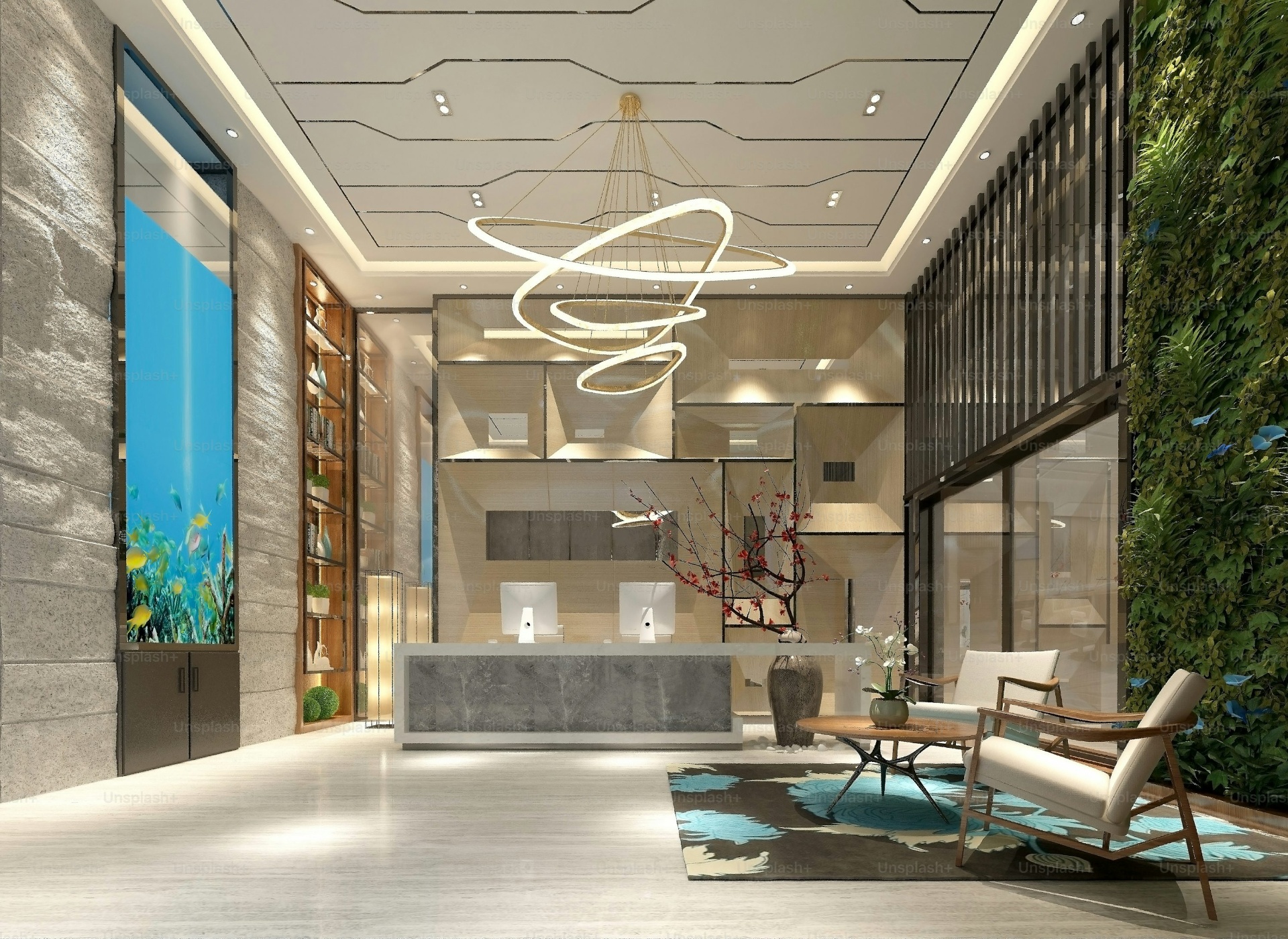 Luxury commercial lobby interior maintained to a premium standard